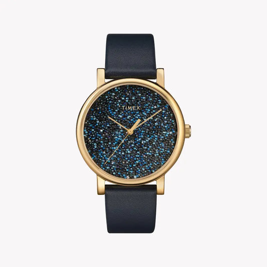 Timex Women's Blue Fabric Watch, Brass Case | TW2R98100-0
