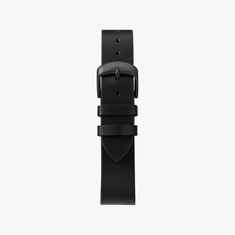 Timex Men's Black Leather Watch, Black Dial | TW2T29500-2