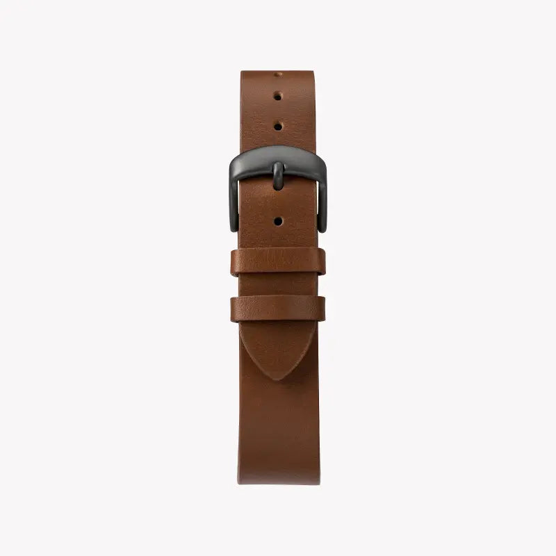 Timex Men's Brown Leather Watch, Black Dial | TW2T29600-2