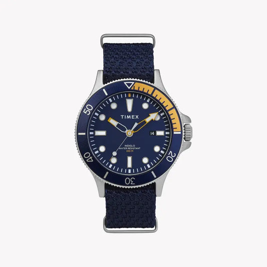 Timex Men's Blue Fabric Watch, Brass Case | TW2T30400-0