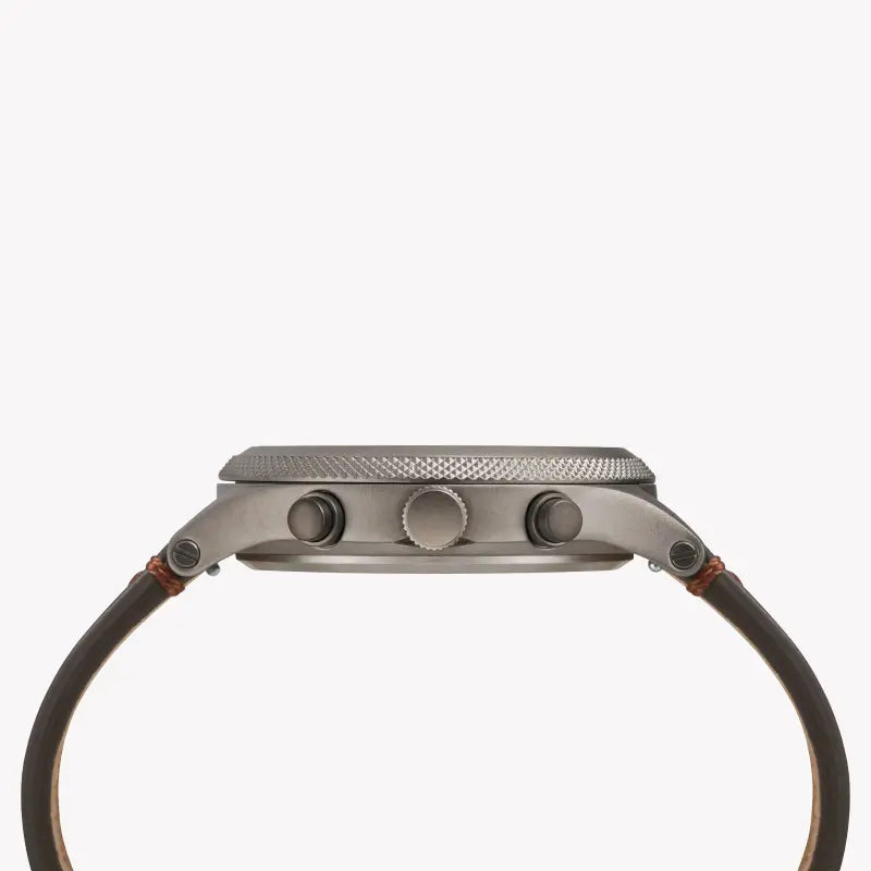 Timex Men's Gray Dial Watch, Brown Leather Strap | TW2T32800-1