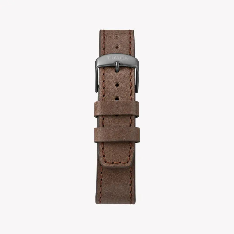 Timex Men's Gray Dial Watch, Brown Leather Strap | TW2T32800-2