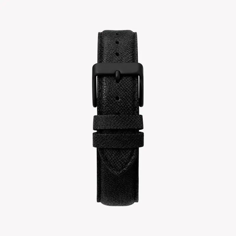 Timex Men's Black Leather Watch, Black Dial | TW2T34900-2