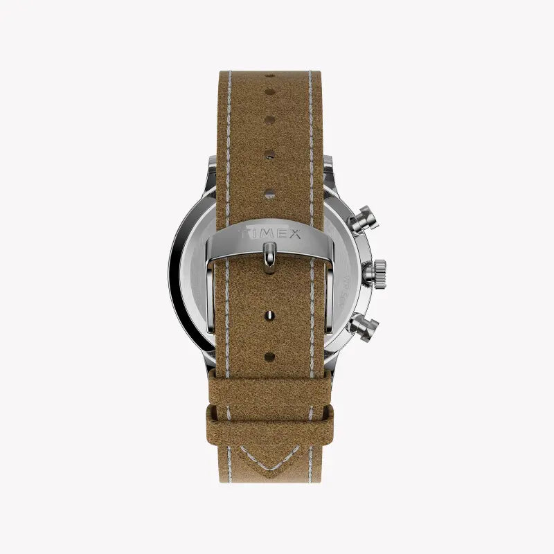 Timex Men's Stainless Steel Tan Band, Silver Dial | TW2T71200-2
