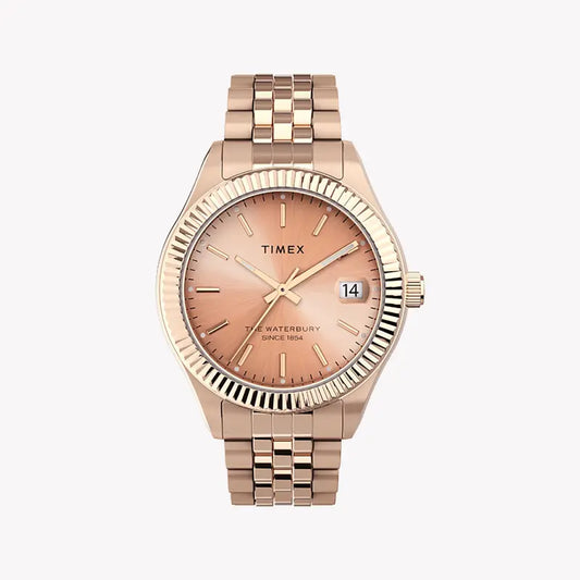 Timex Women's Rose Gold Stainless Steel Watch, 34mm | TW2T86800-0