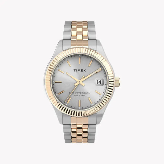 Timex Women's 2T Stainless Steel Watch, Silver Dial | TW2T87000-0