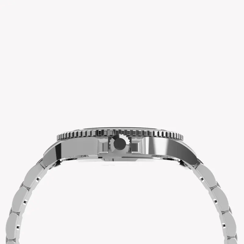 Timex Men's Silver Stainless Steel, Black Dial | TW2U13100-1
