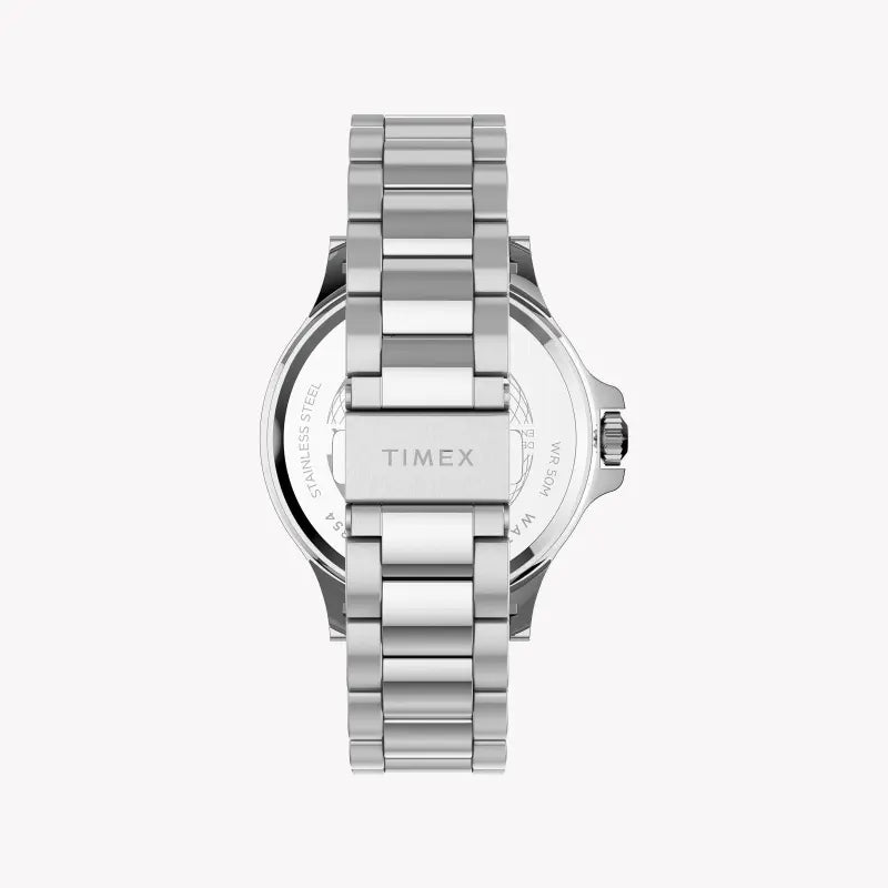 Timex Men's Silver Stainless Steel, Black Dial | TW2U13100-2