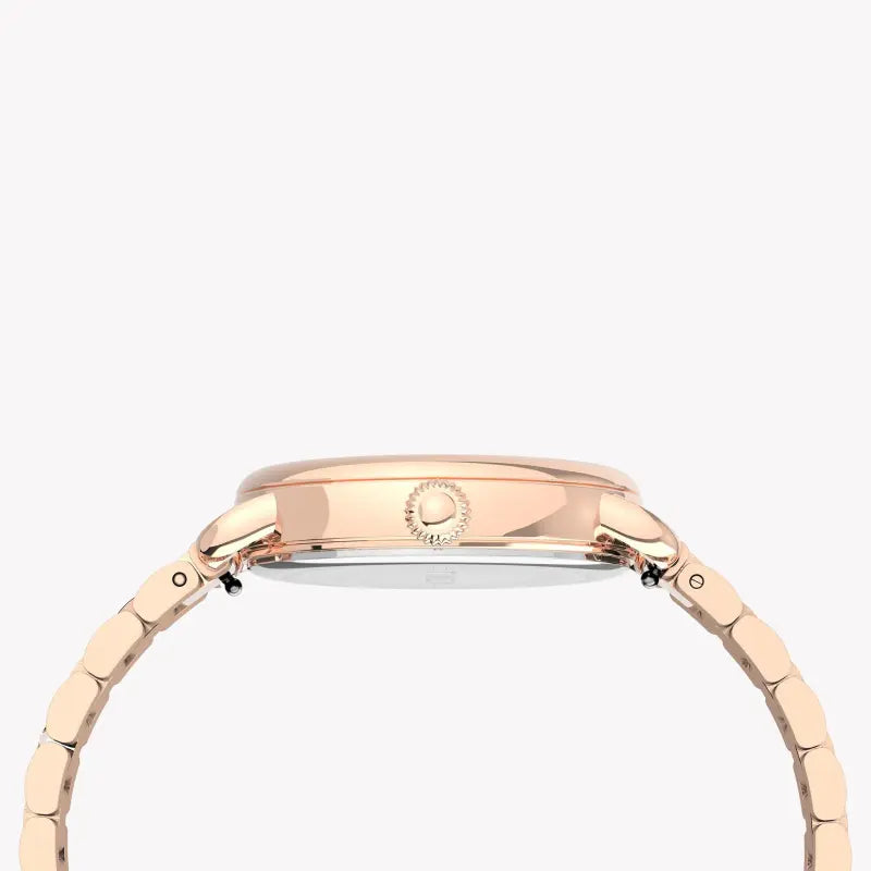 Timex Women's Rose Gold Stainless Steel Watch, Silver Dial | TW2U14000-1