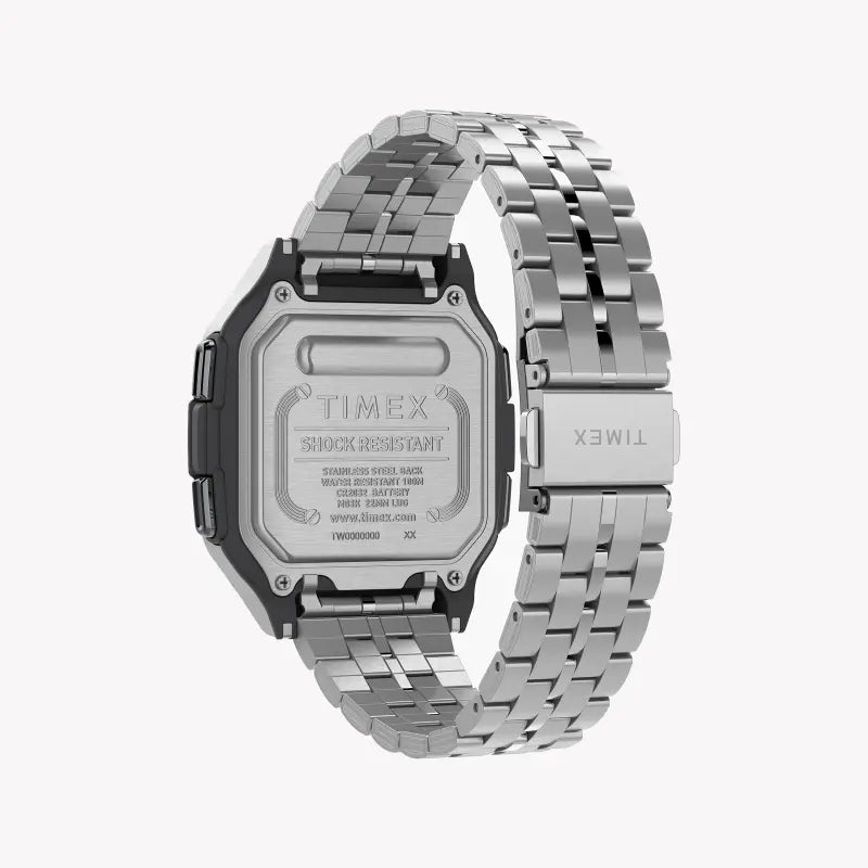 Timex Men's Silver Stainless Steel Watch, Digital Dial | TW2U17000-3
