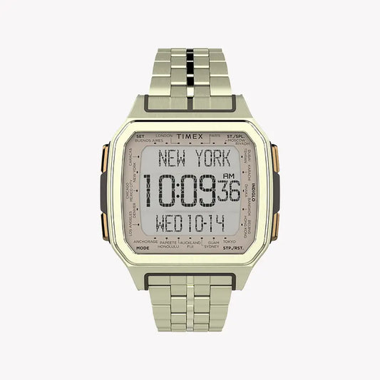 Timex Men's Gold Stainless Steel Watch, Digital Dial | TW2U17100-0