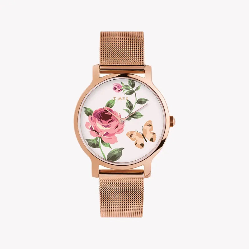 Timex Women's Rose Gold & Pink Watch, Brass Case | TW2U19000-0