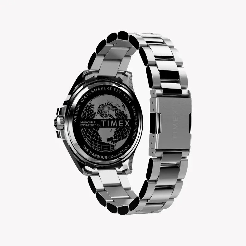 Timex Men's Silver Stainless Steel, Blue Dial | TW2U41900-3