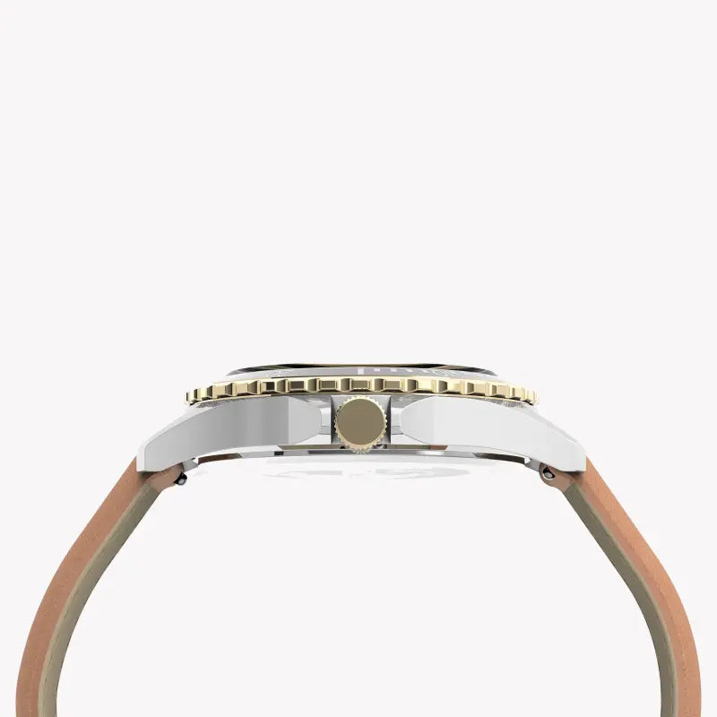 Timex Men's Black Dial Watch, Tan Leather Band | TW2U55600-1