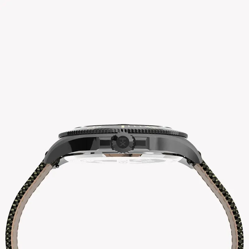 Timex Men's Green Fabric Watch, Black Dial | TW2U81900-1