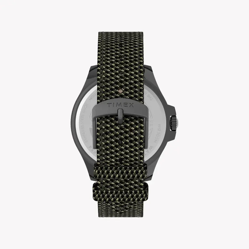 Timex Men's Green Fabric Watch, Black Dial | TW2U81900-2