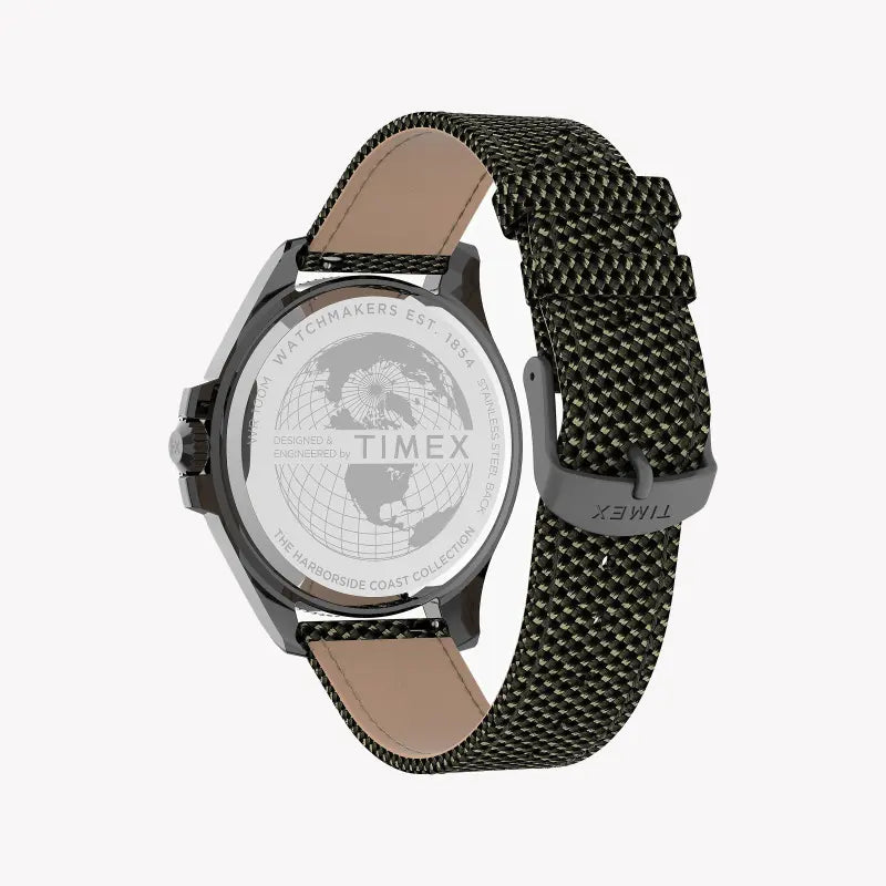 Timex Men's Green Fabric Watch, Black Dial | TW2U81900-3