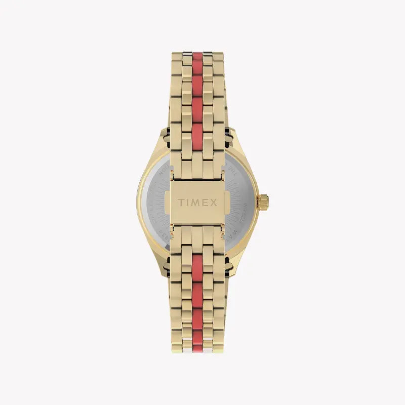Timex Women's Gold Stainless Steel Watch, Orange Dial | TW2U82700-2