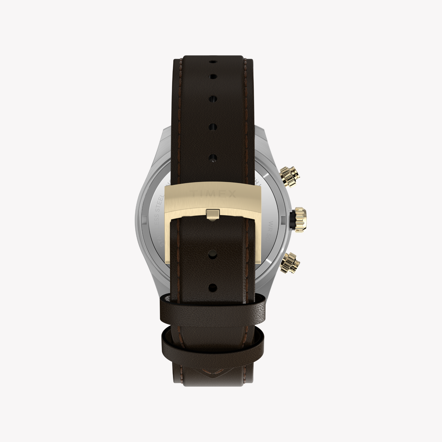 TIMEX Men's Silver/Brown Leather Watch | TW2Y24100-3