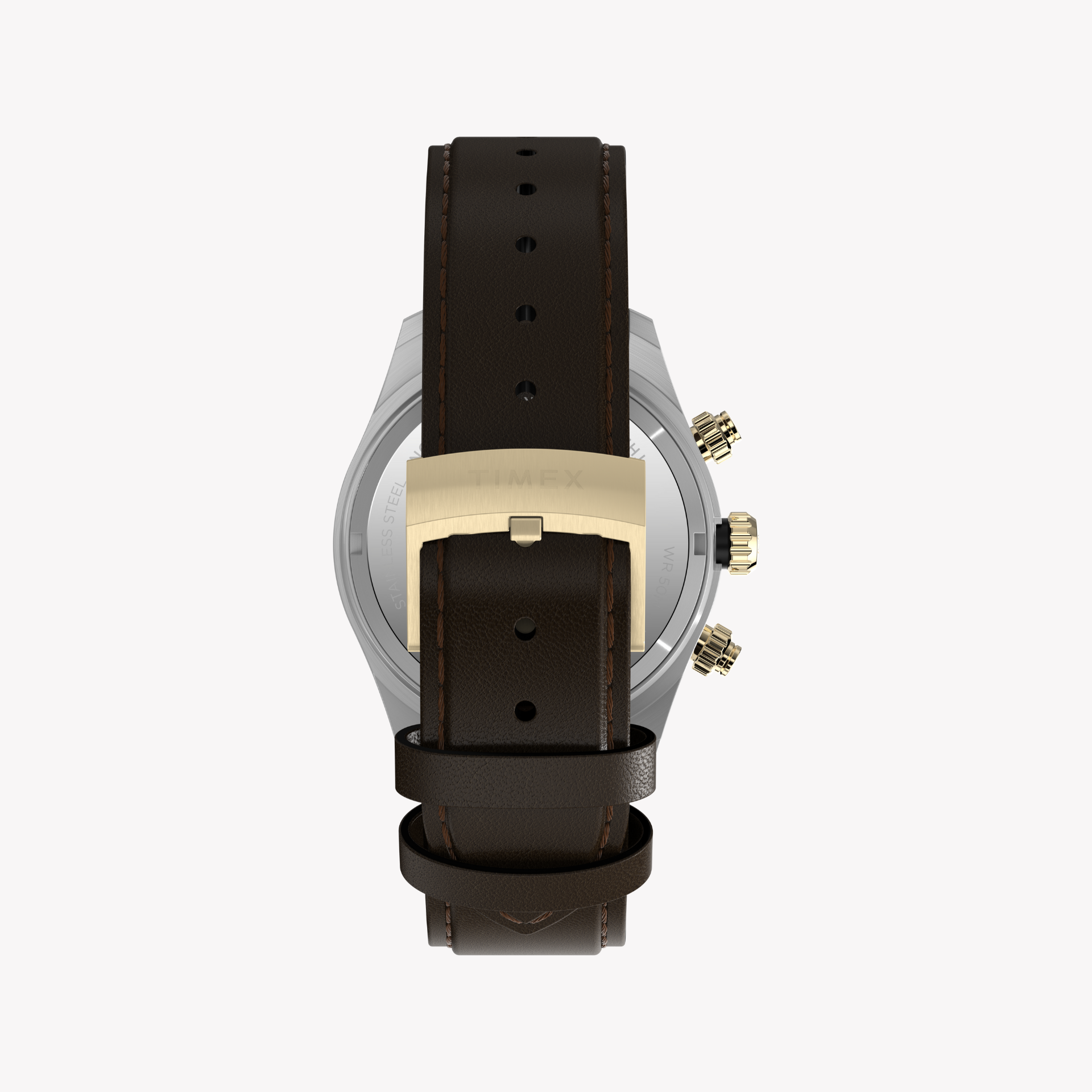 TIMEX Men's Silver/Brown Leather Watch | TW2Y24100-3