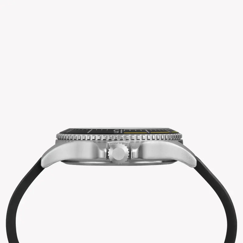 Timex Men's Black Leather Watch, Black Dial | TW4B14900-1