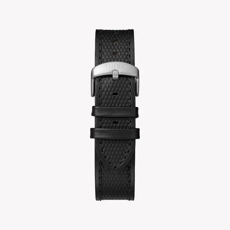 Timex Men's Black Leather Watch, Black Dial | TW4B14900-2