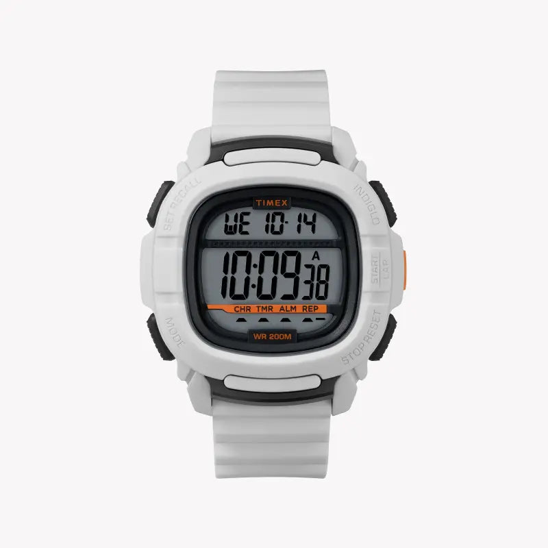 Timex Men's White Silicone Digital Watch, Resin Case | TW5M26400-0