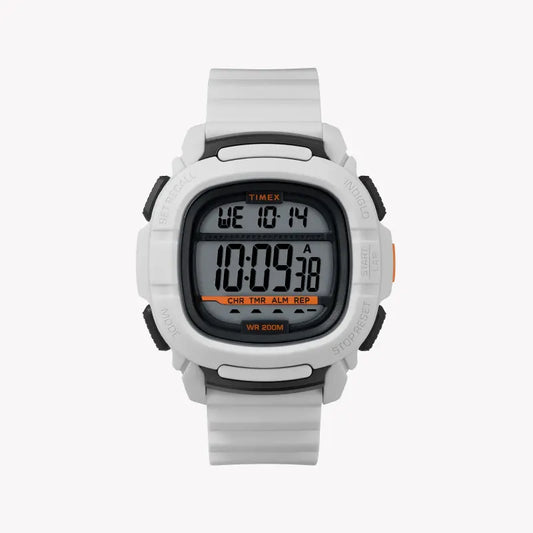Timex Men's White Silicone Digital Watch, Resin Case | TW5M26400-0