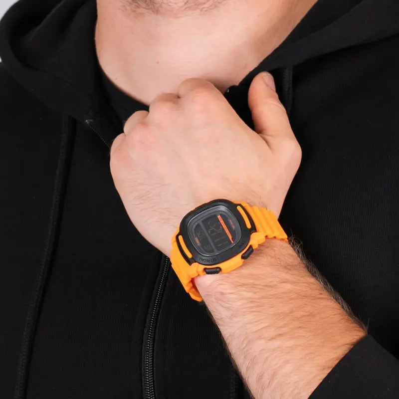 Timex Men's Orange Silicone Watch, Digital Dial | TW5M26500-3