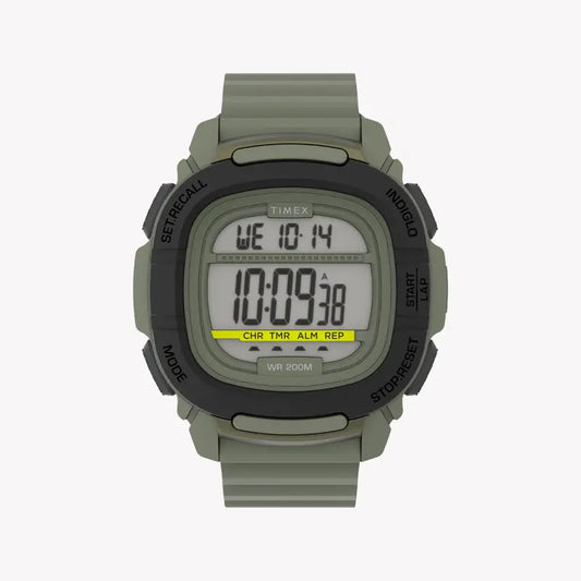 Timex Men's Green Silicone Watch, Digital Dial | TW5M36000-0