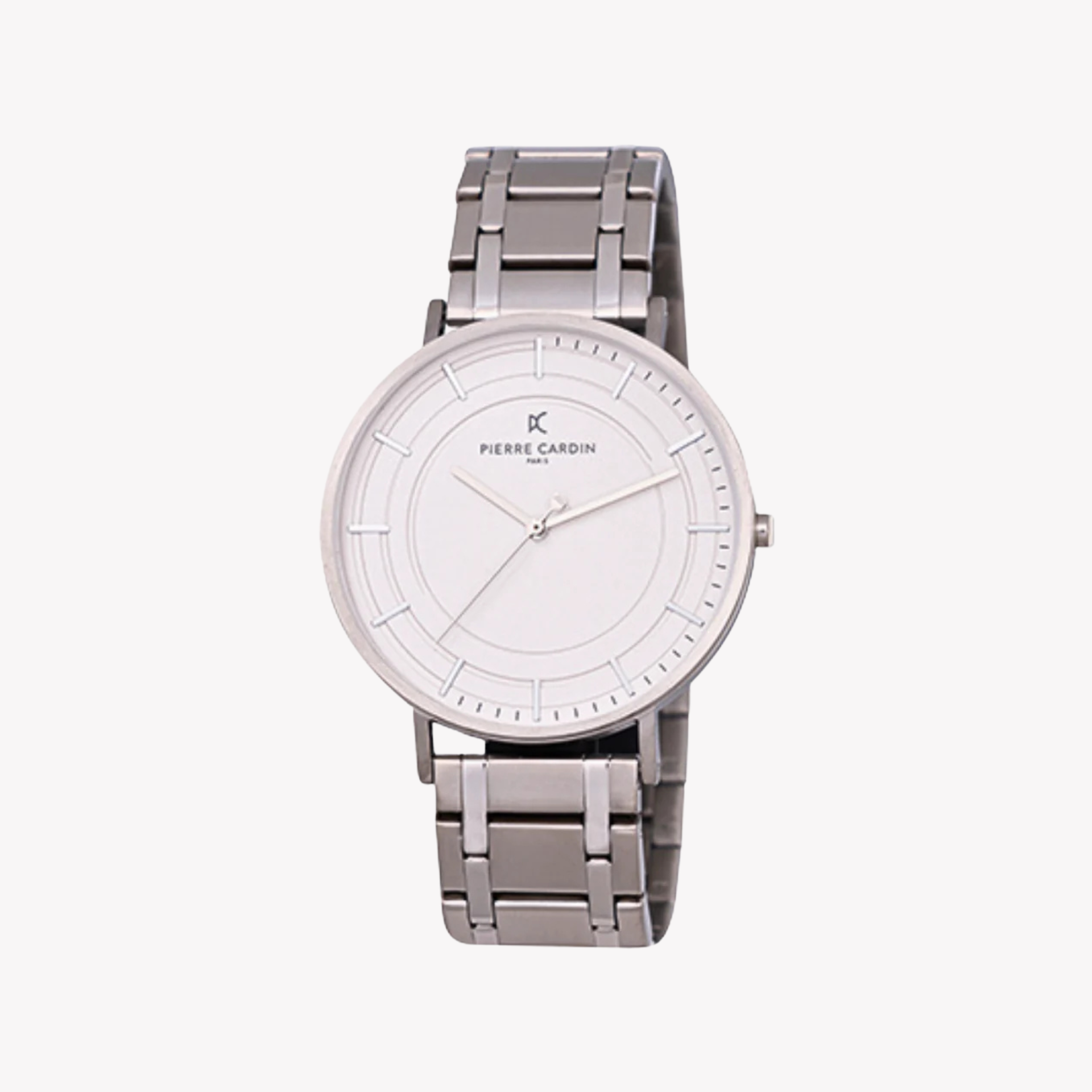 Pierre Cardin Men's Silver Metal Watch, White Dial | CBN.3038-0