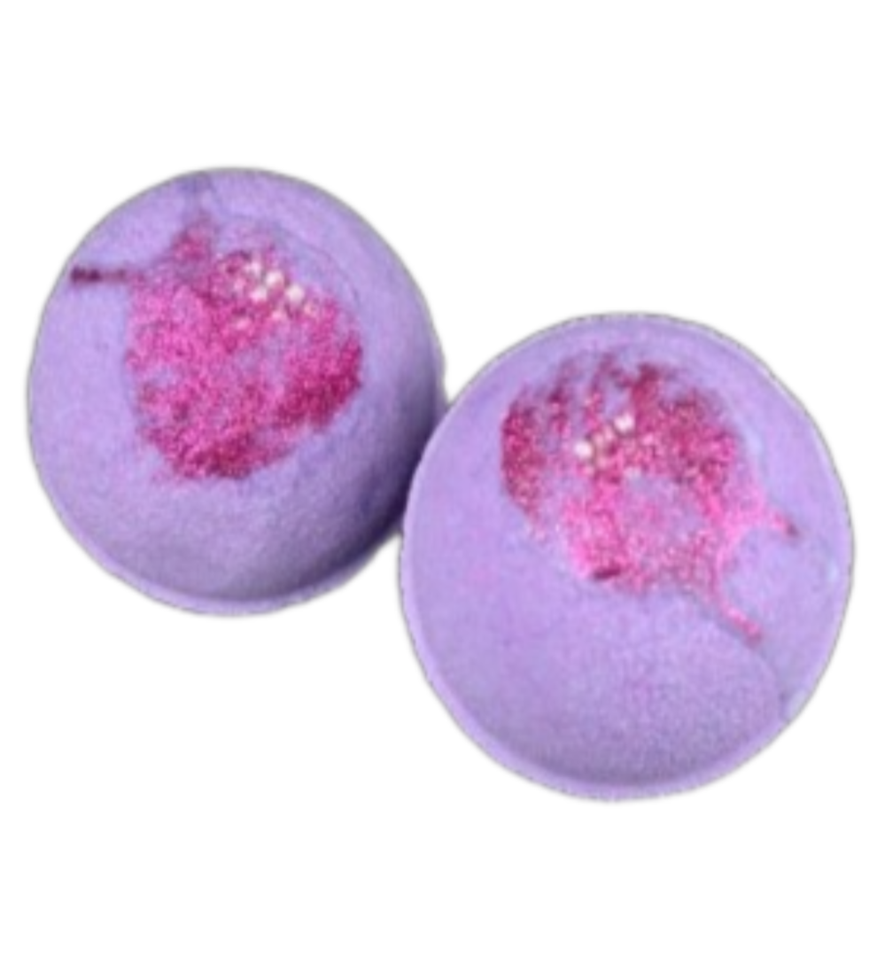Parma Violet Jumbo Bath Bomb with Shea Butter and Bio-glitter-0