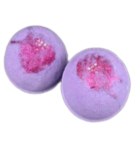 Parma Violet Jumbo Bath Bomb with Shea Butter and Bio-glitter-0