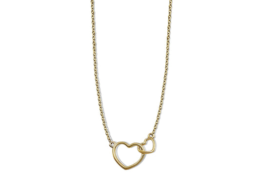 Ketting Twee Hartjes Goudkleur XN005G-0