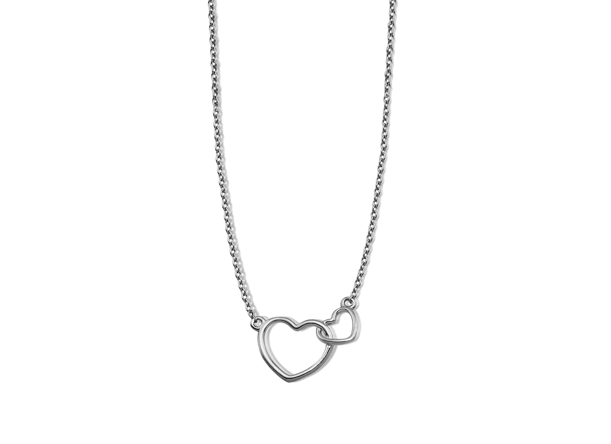 Ketting Twee Hartjes Zilver XN005S-0