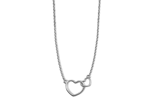 Ketting Twee Hartjes Zilver XN005S-0