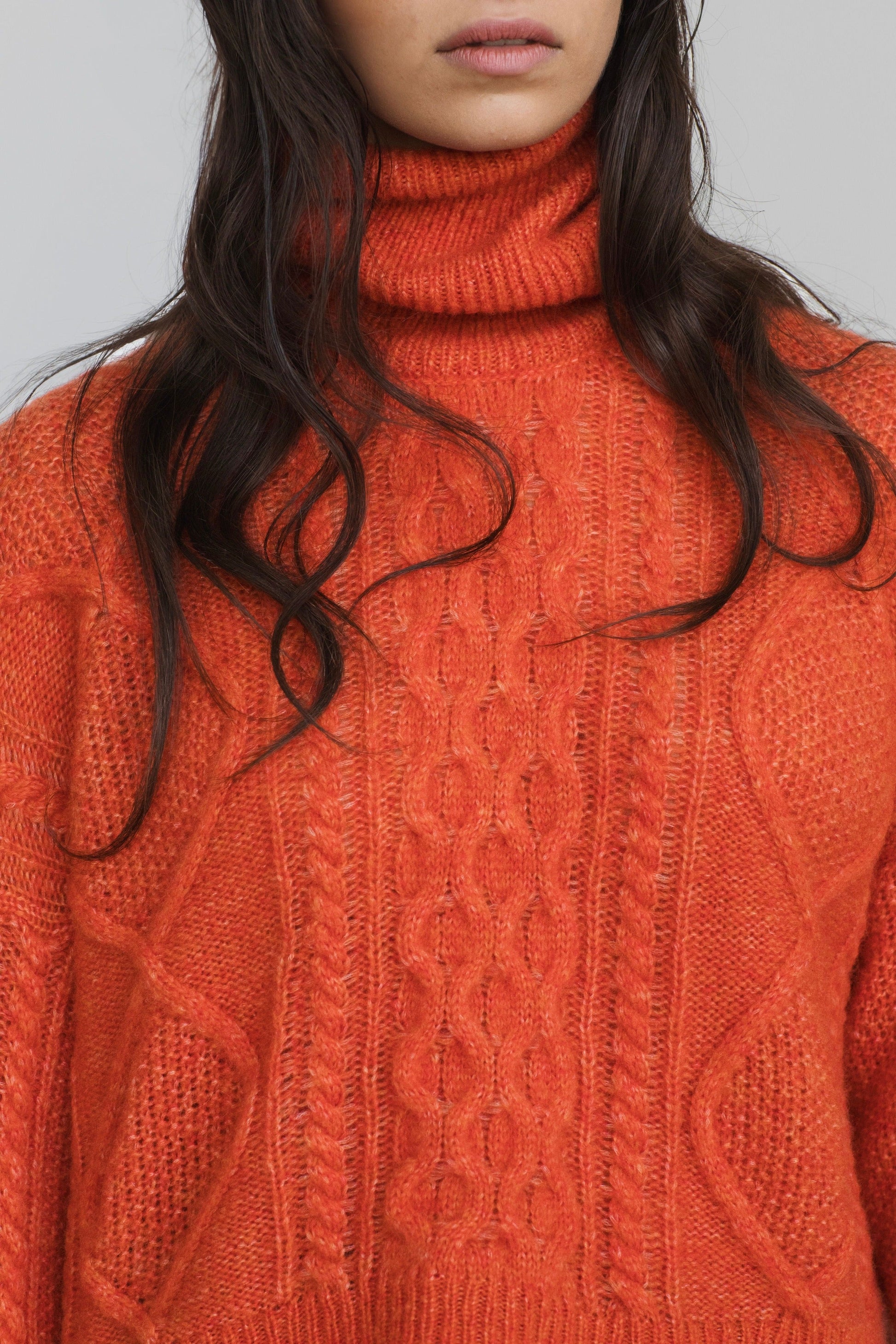 Maglione con treccia in Lana Merinos - Saffira-2