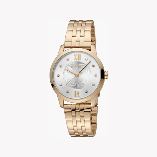 Esprit Women's Rose Gold Stainless Steel Watch, Silver Dial | ES1L227M0035-0