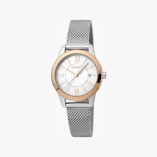 Esprit Women's Silver Stainless Steel Watch, Silver Dial | ES1L116M0045-0