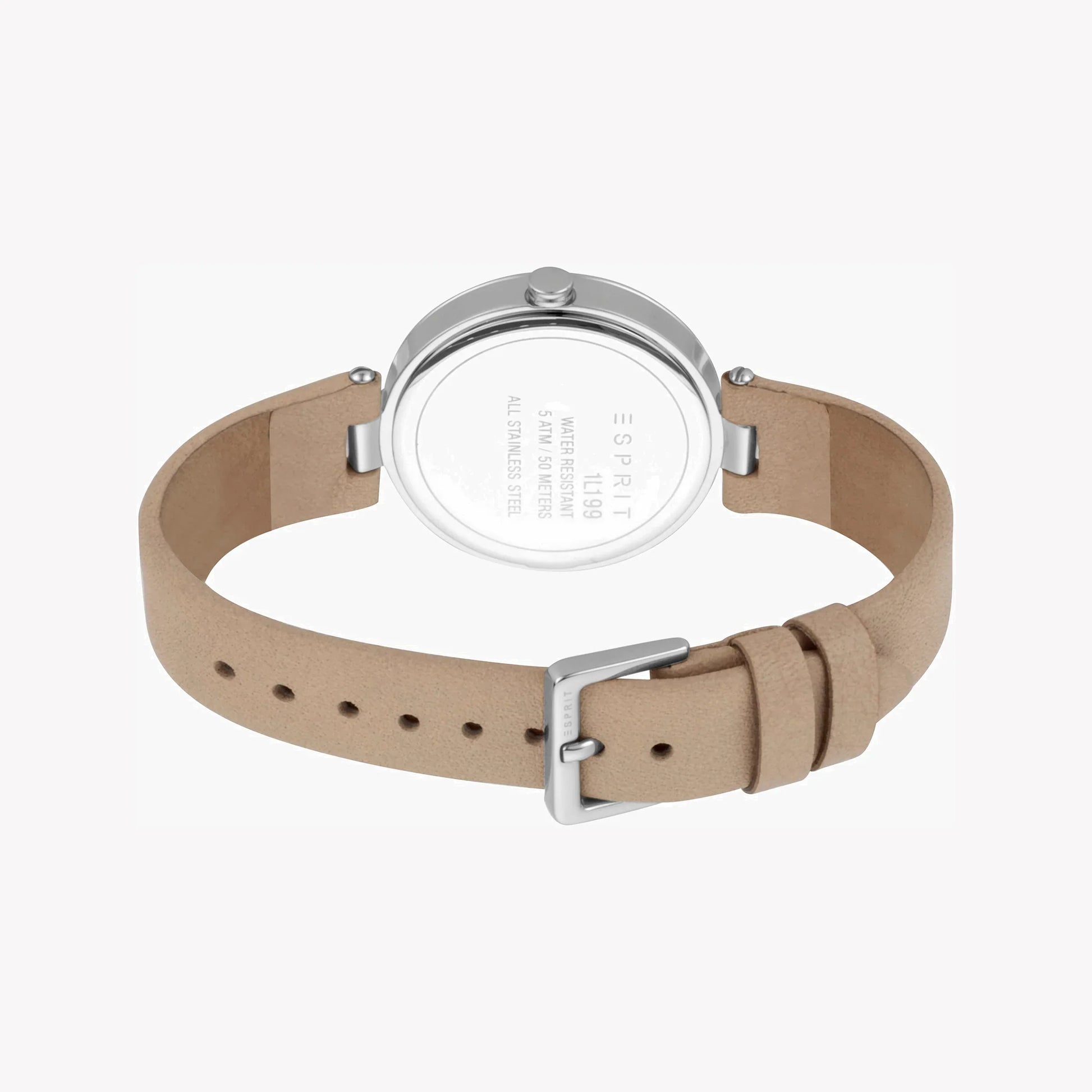 Esprit Women's Beige Leather Watch, White Mother of Pearls | ES1L094M0055-2
