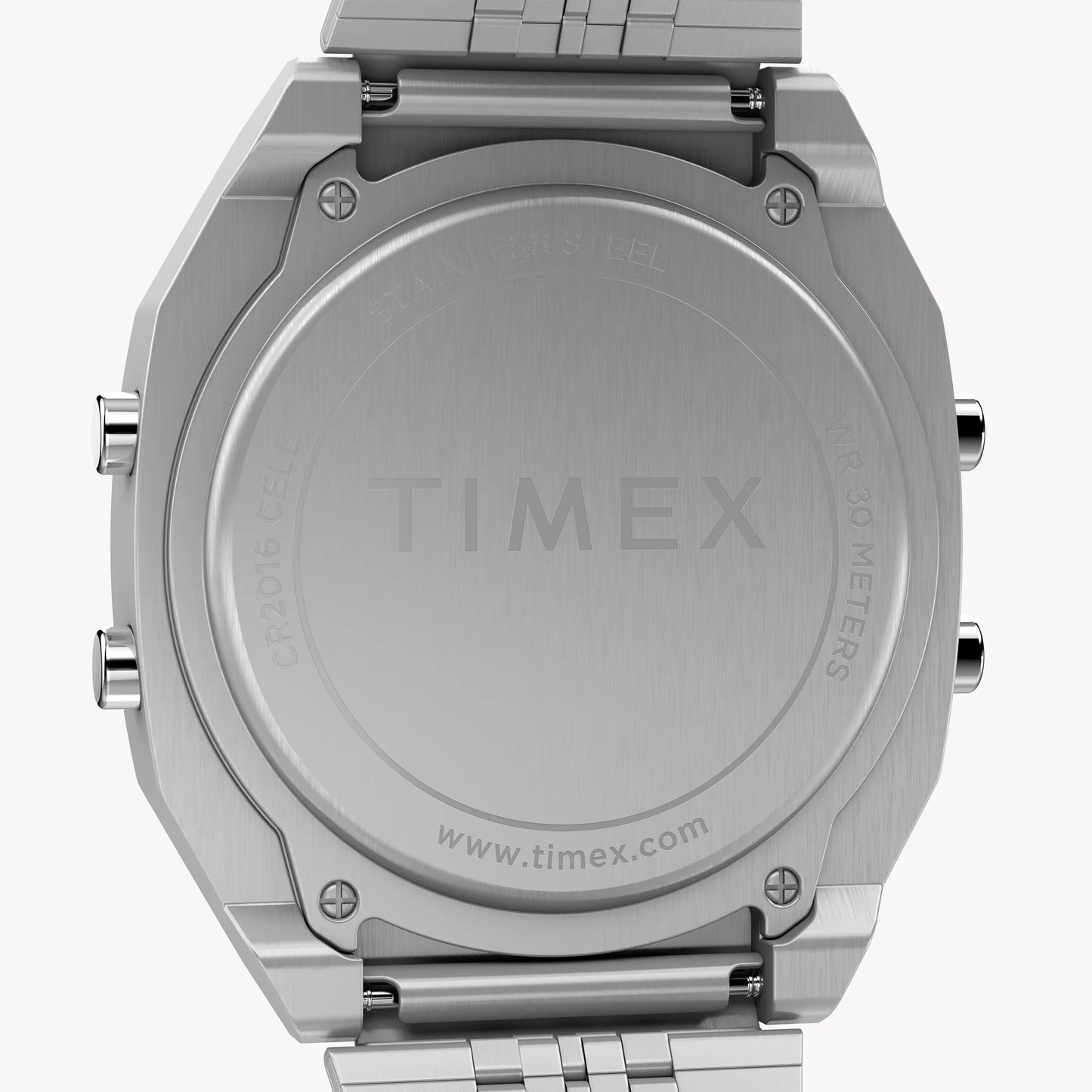 Timex Unisex Stainless Steel Black Lens Watch, Silver | T80-3