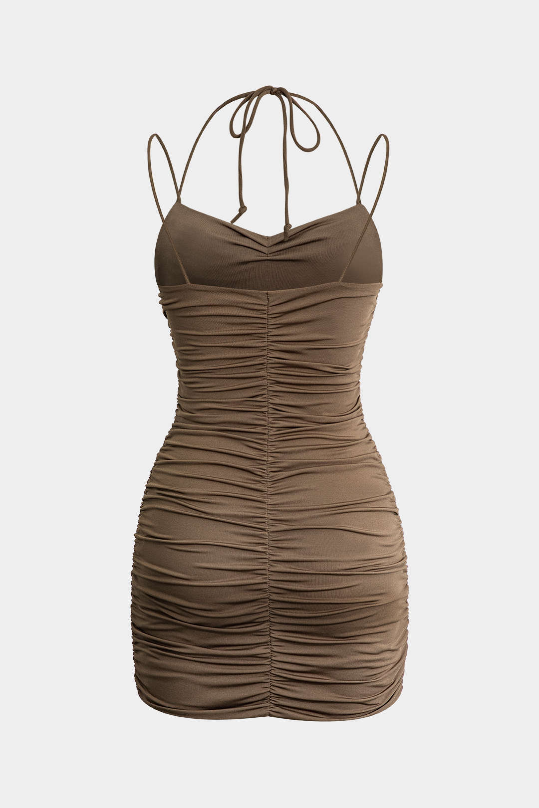 Mesh Ruffle Tie-Up Slip Mini Dress-1