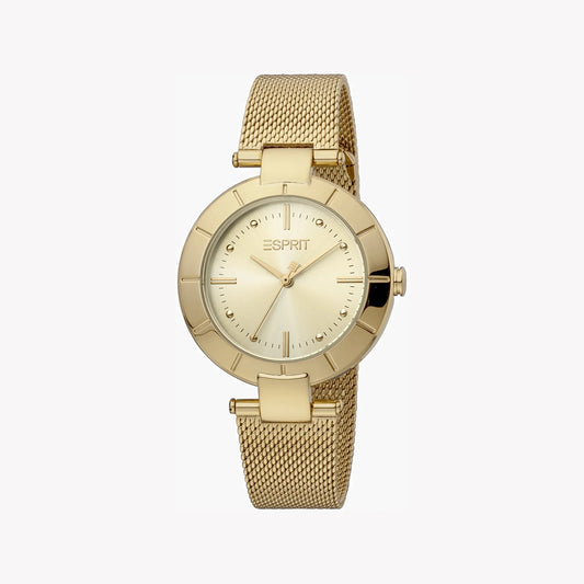 Esprit Women's Gold Stainless Steel Watch, Champagne Dial | ES1L104M0035-0