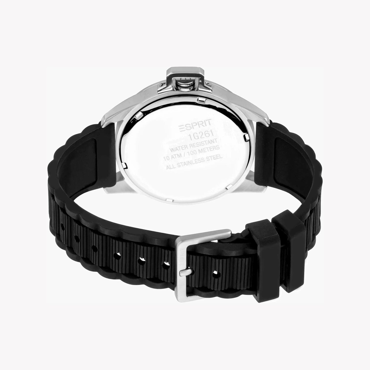 Esprit Men's Black Rubber Watch, Black Dial | ES1G096M0065-2