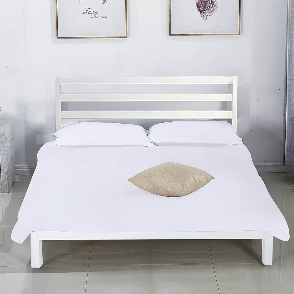 Bella metal bed frame with gift bed grid, in several sizes and colors-White 160x200 cm-white-3