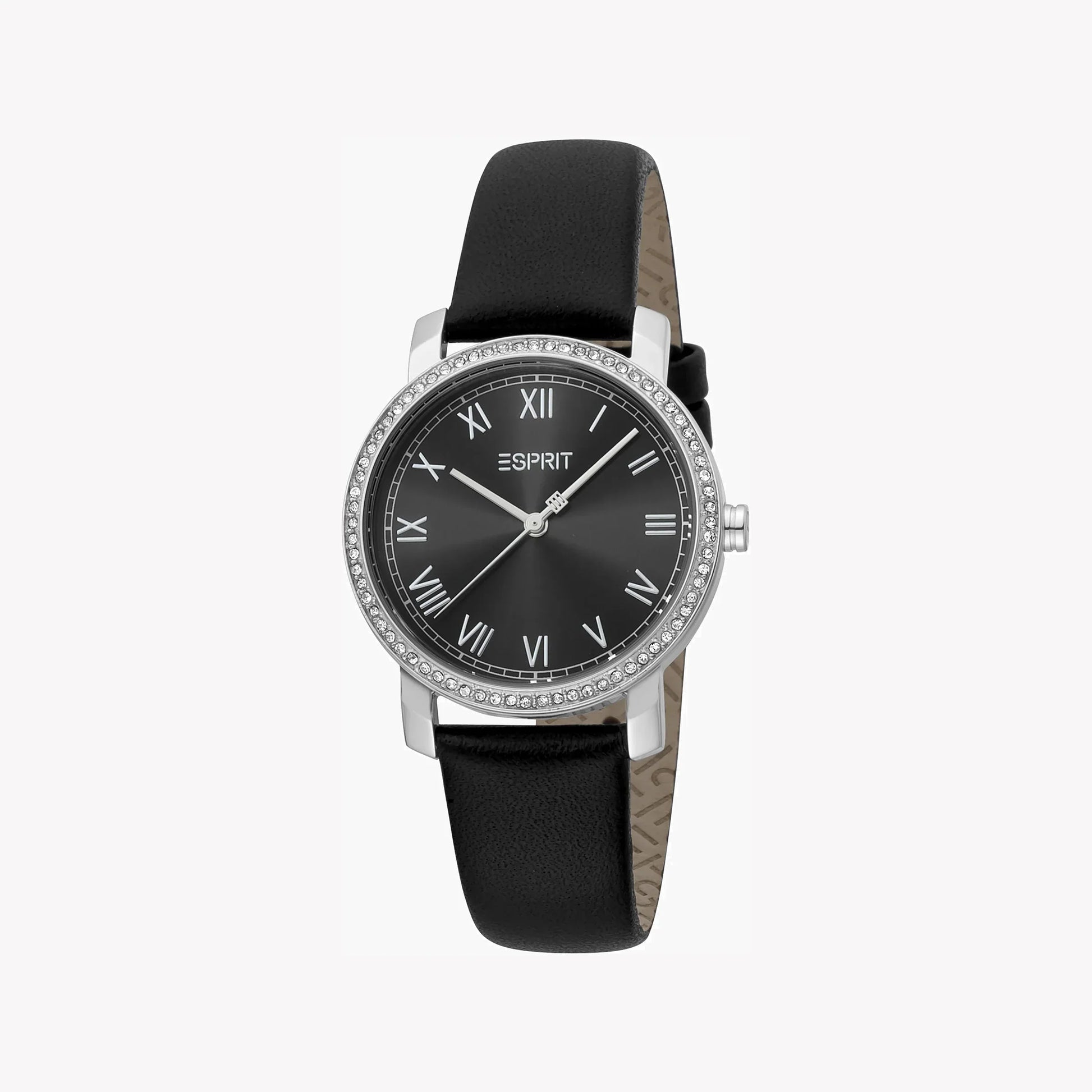 Esprit Women's Black Leather Watch, Black Dial | ES1L183M0015-1