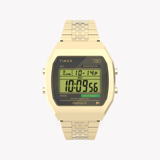 Timex Unisex Gold Tone Stainless Steel Watch, Black Lens | TW2V74300-0