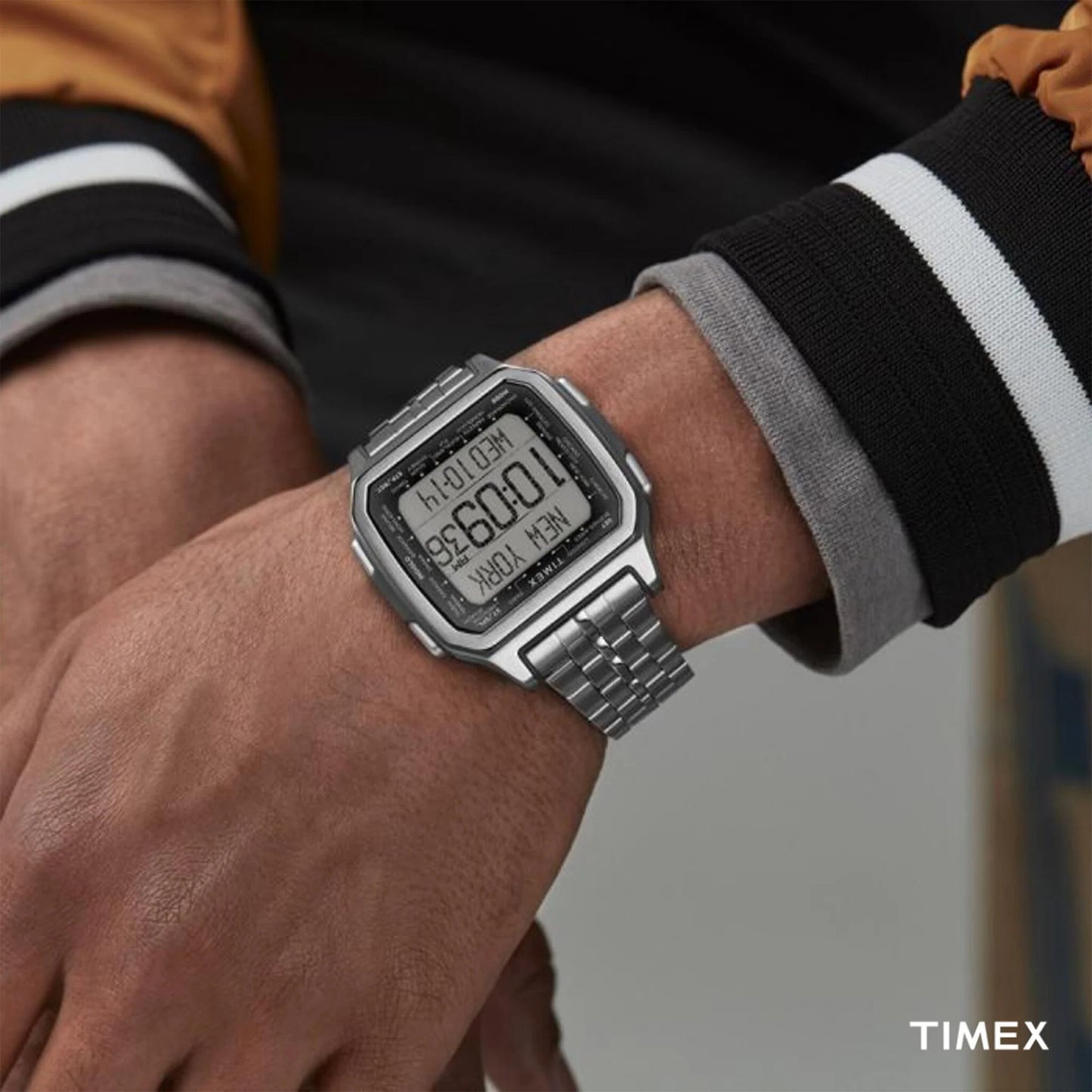 Timex Men's Silver Stainless Steel Watch, Digital Dial | TW2U17000-4