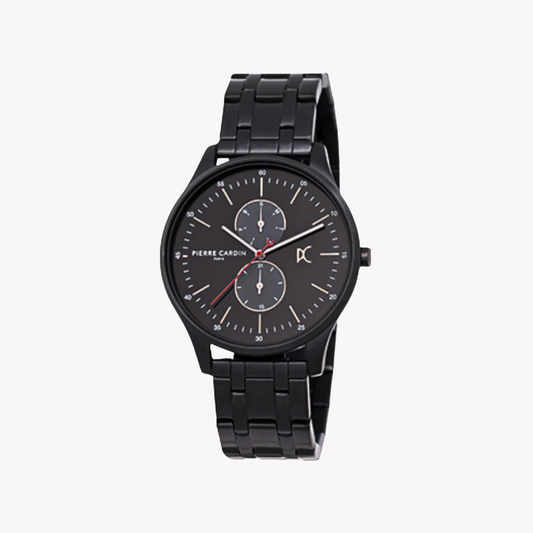 Pierre Cardin Men's Black Metal Watch, Round Case | CBA.4034-0
