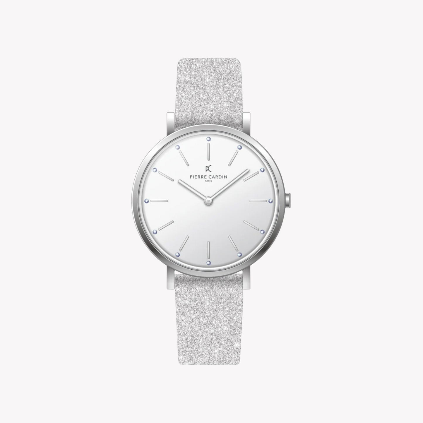 Pierre Cardin Women's Silver Leather Watch, White Dial | CBV.1115-0